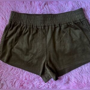 Forever 21 sz M faux suede brown shorts with braided detail up the side